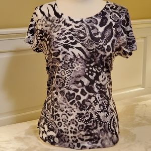 Black & White Animal Print Top